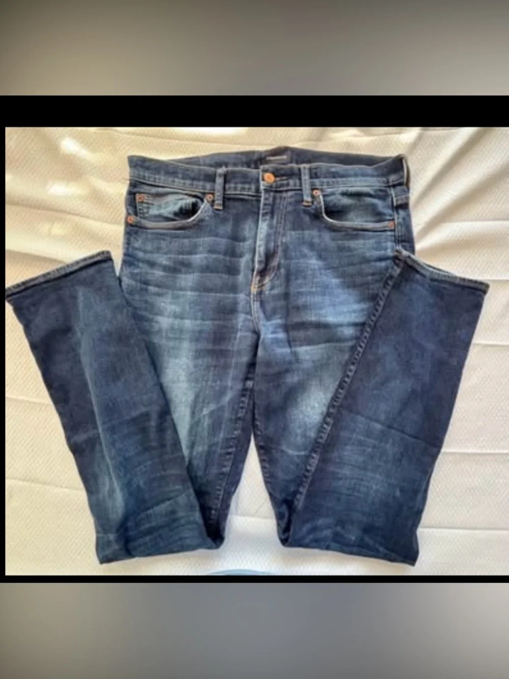 J CREW Men’s Blue Jeans 770 Straight with Kurabo Fabric_ Size 34 x 36